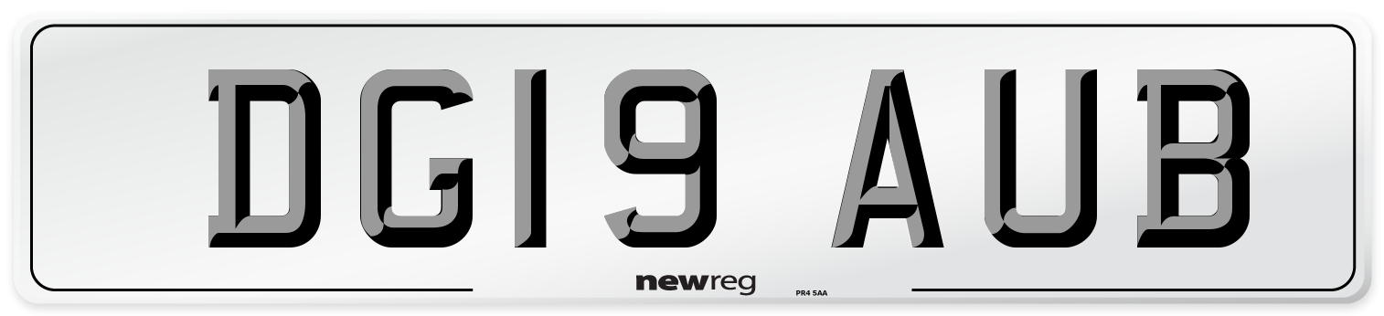 DG19 AUB Number Plate from New Reg